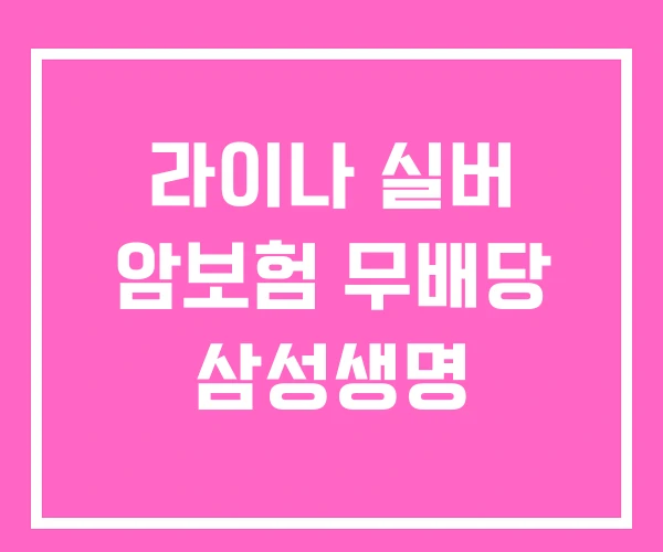 라이나 실버 암보험 무배당 삼성생명