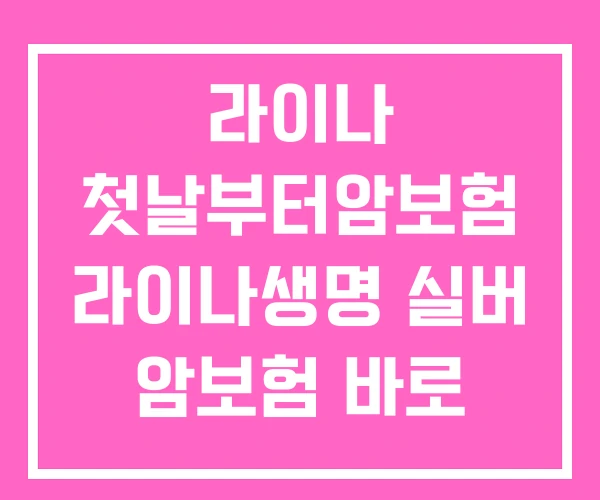 라이나 첫날부터암보험 라이나생명 실버 암보험 바로 보장