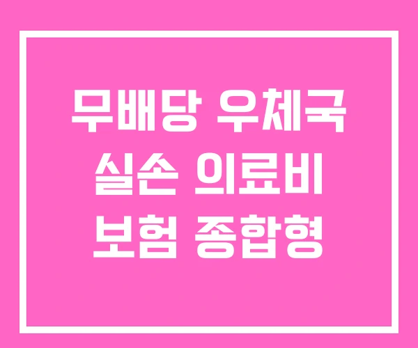 무배당 우체국 실손 의료비 보험 종합형