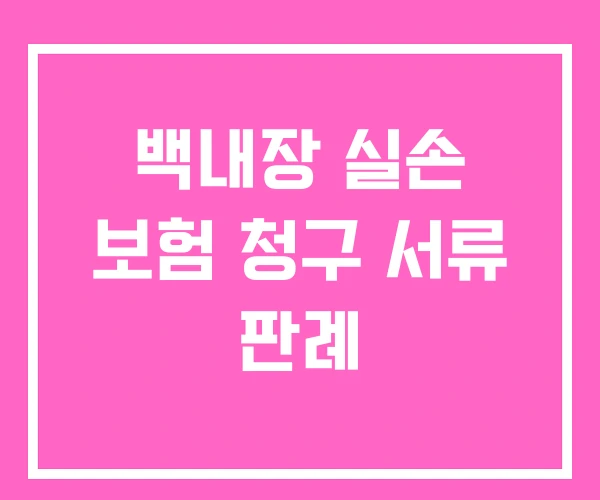 백내장 실손 보험 청구 서류 판례
