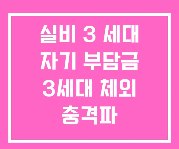 실비 3 세대 자기 부담금 3세대 체외 충격파