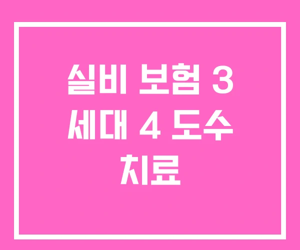 실비 보험 3 세대 4 도수 치료 실비 보험 3 세대 4 도수 치료