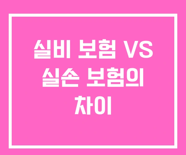 실비 보험 VS 실손 보험의 차이 실비 보험 VS 실손 보험의 차이