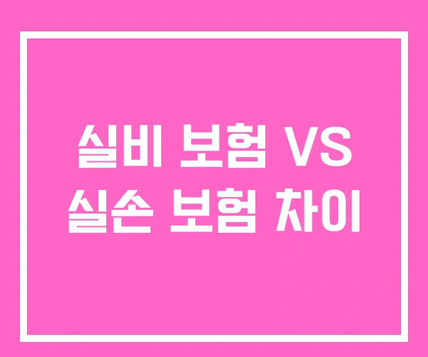 실비 보험 VS 실손 보험 차이