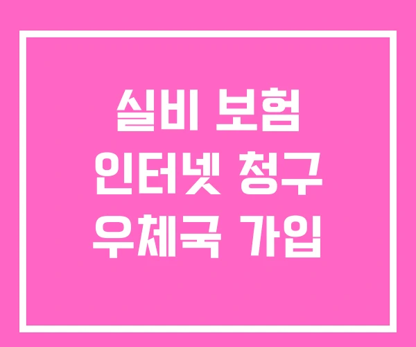 실비 보험 인터넷 청구 우체국 가입