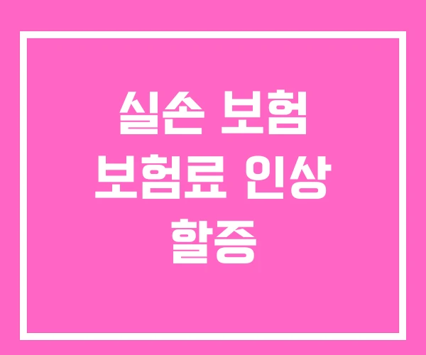실손 보험 보험료 인상 할증 실손 보험 보험료 인상 할증