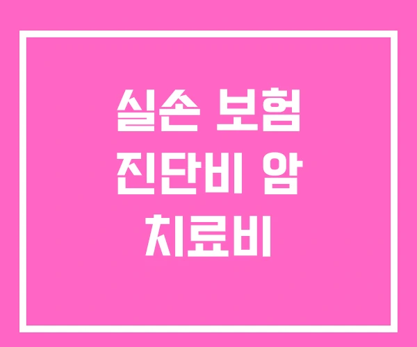 실손 보험 진단비 암 치료비