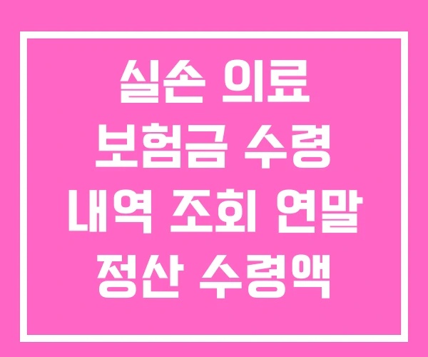실손 의료 보험금 수령 내역 조회 연말 정산 수령액