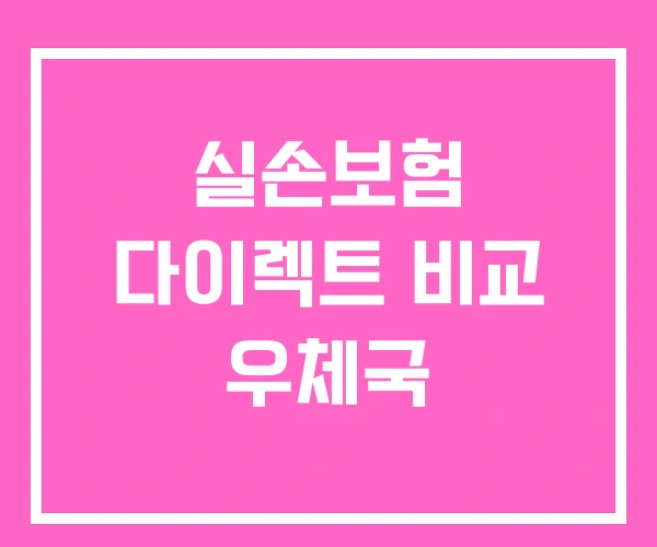 실손보험 다이렉트 비교 우체국