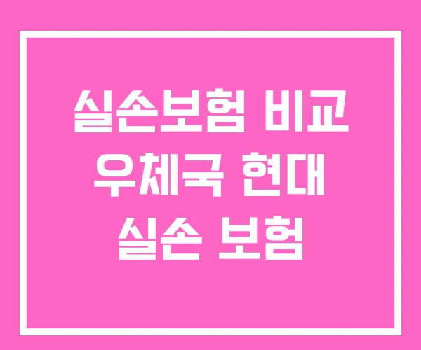 실손보험 비교 우체국 현대 실손 보험