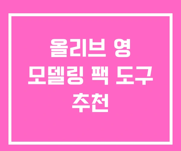 올리브 영 모델링 팩 도구 추천