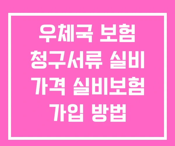 우체국 보험 청구서류 실비 가격 실비보험 가입 방법 우체국 보험 청구서류 실비 가격 실비보험 가입 방법