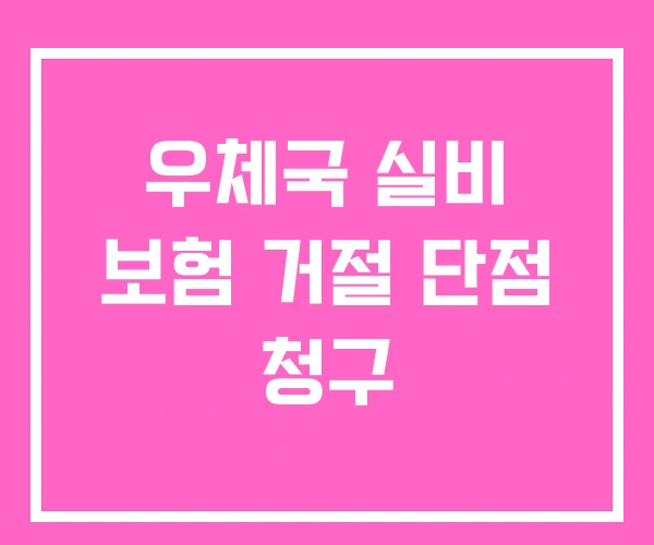 우체국 실비 보험 거절 단점 청구