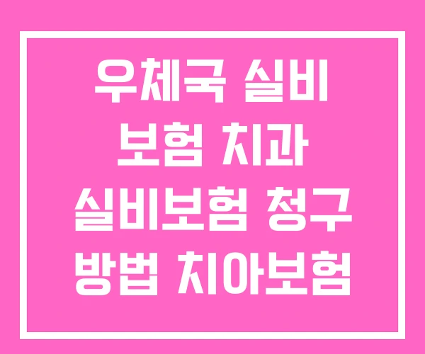 우체국 실비 보험 치과 실비보험 청구 방법 치아보험 청구서류 우체국 실비 보험 치과 실비보험 청구 방법 치아보험 청구서류