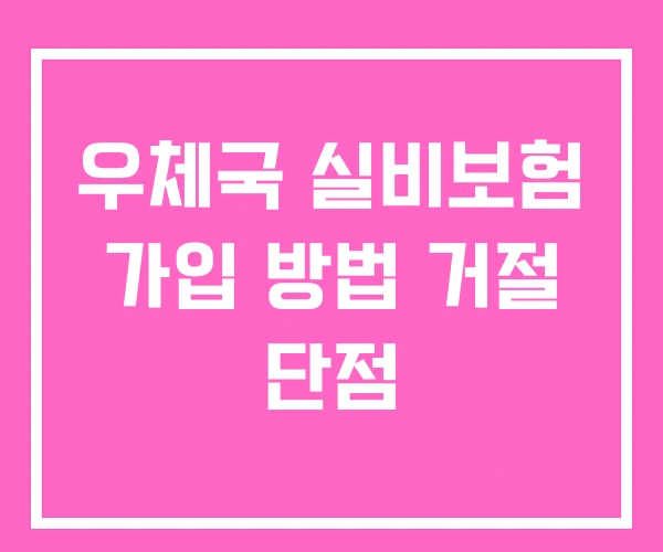 우체국 실비보험 가입 방법 거절 단점 우체국 실비보험 가입 방법 거절 단점