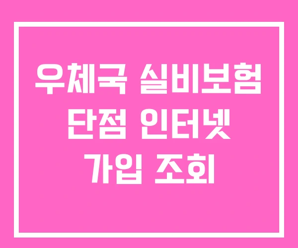 우체국 실비보험 단점 인터넷 가입 조회