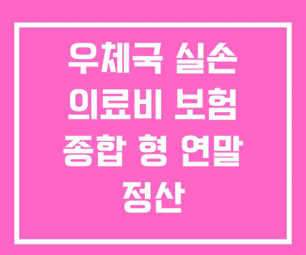 우체국 실손 의료비 보험 종합 형 연말 정산