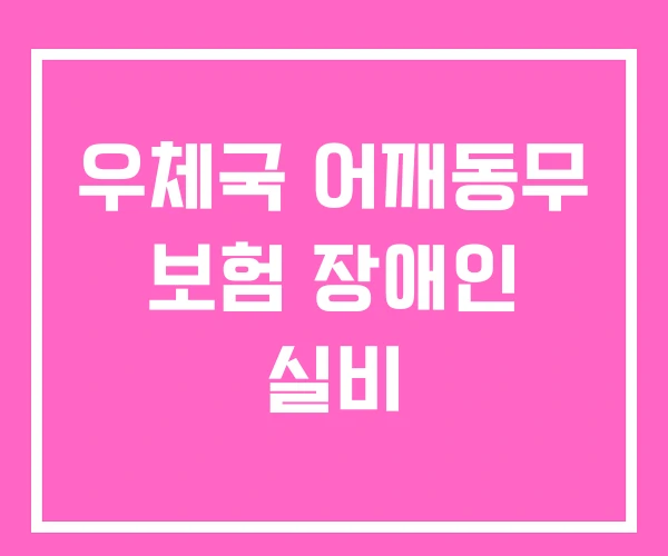 우체국 어깨동무 보험 장애인 실비