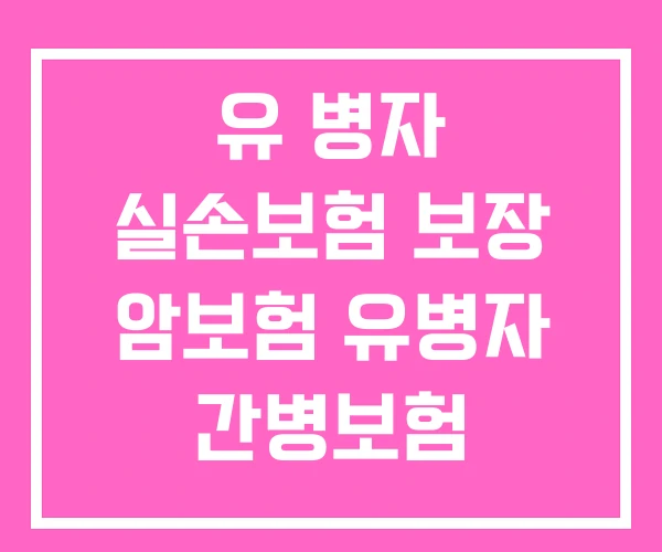 유 병자 실손보험 보장 암보험 유병자 간병보험