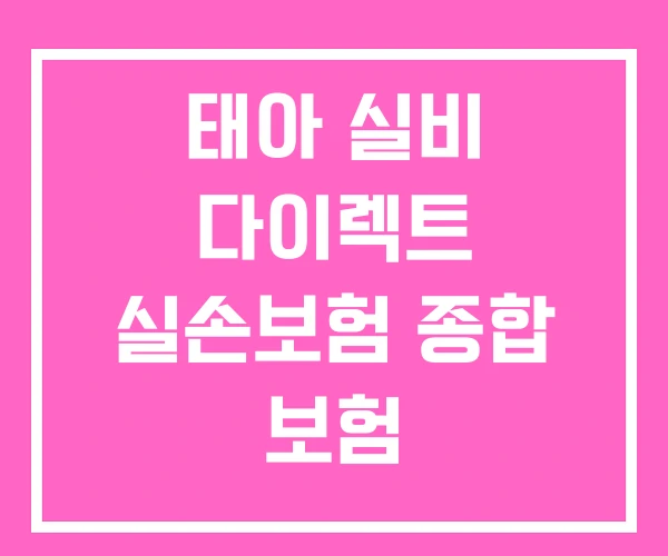 태아 실비 다이렉트 실손보험 종합 보험