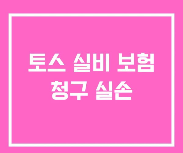 토스 실비 보험 청구 실손