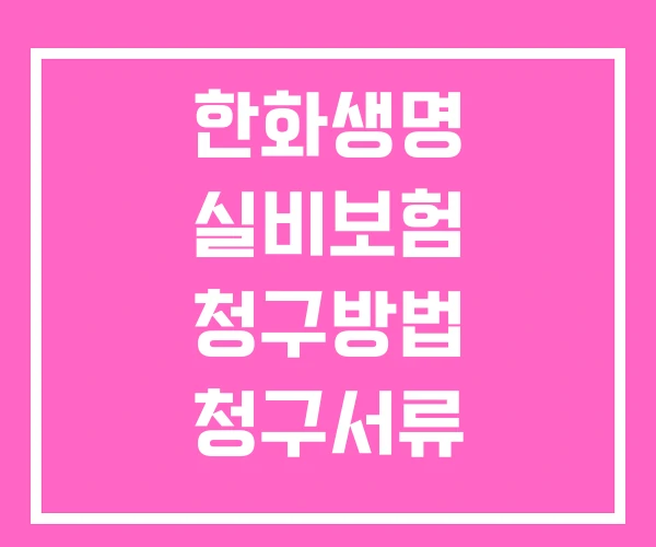 한화생명 실비보험 청구방법 청구서류 한화손해보험 실비 청구 한화생명 실비보험 청구방법 청구서류 한화손해보험 실비 청구