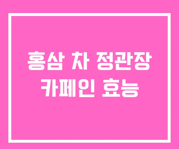 홍삼 차 정관장 카페인 효능