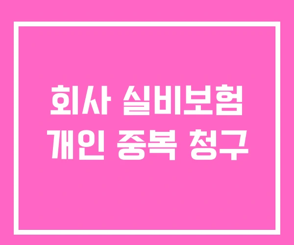 회사 실비보험 개인 중복 청구