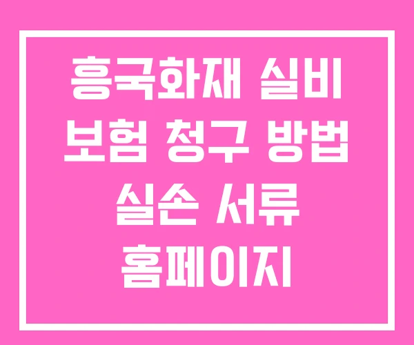흥국화재 실비 보험 청구 방법 실손 서류 홈페이지 흥국화재 실비 보험 청구 방법 실손 서류 홈페이지