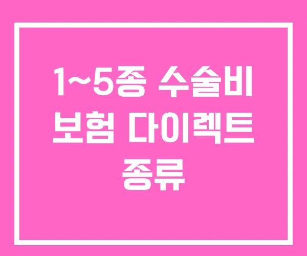 1~5종 수술비 보험 다이렉트 종류 1~5종 수술비 보험 다이렉트 종류