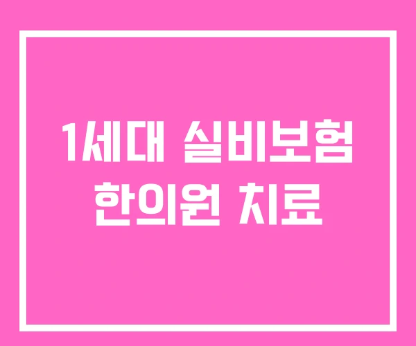 1세대 실비보험 한의원 치료 1세대 실비보험 한의원 치료