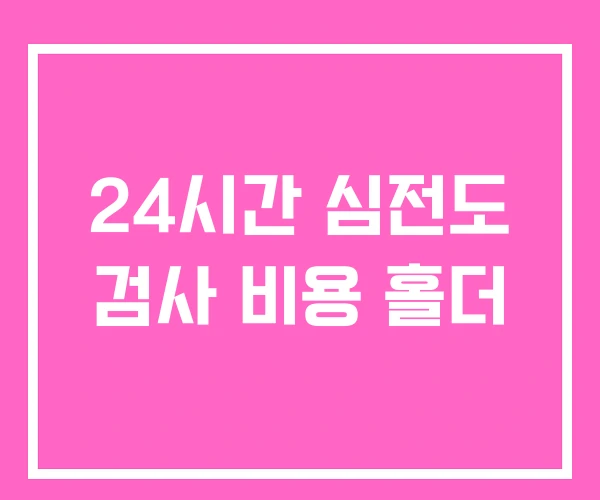 24시간 심전도 검사 비용 홀더 24시간 심전도 검사 비용 홀더