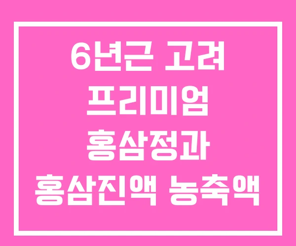 6년근 고려 프리미엄 홍삼정과 홍삼진액 농축액