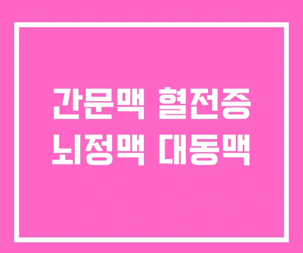 간문맥 혈전증 뇌정맥 대동맥