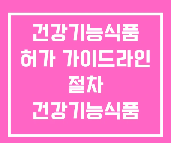 건강기능식품 허가 가이드라인 절차 건강기능식품 건강보조식품 차이