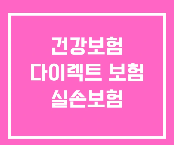 건강보험 다이렉트 보험 실손보험 건강보험 다이렉트 보험 실손보험