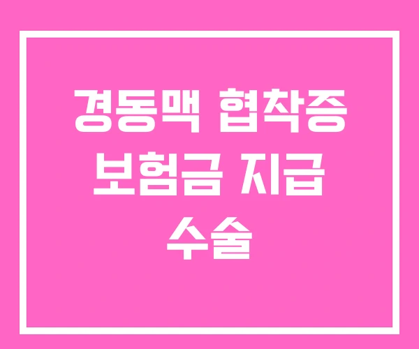 경동맥 협착증 보험금 지급 수술 경동맥 협착증 보험금 지급 수술