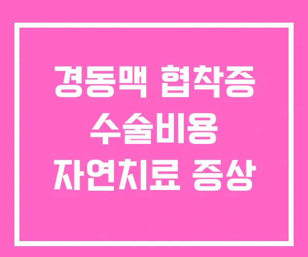 경동맥 협착증 수술비용 자연치료 증상 경동맥 협착증 수술비용 자연치료 증상
