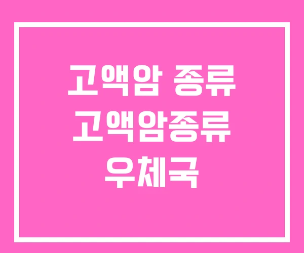 고액암 종류 고액암종류 우체국