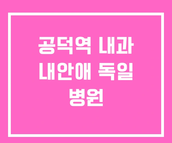 공덕역 내과 내안애 독일 병원