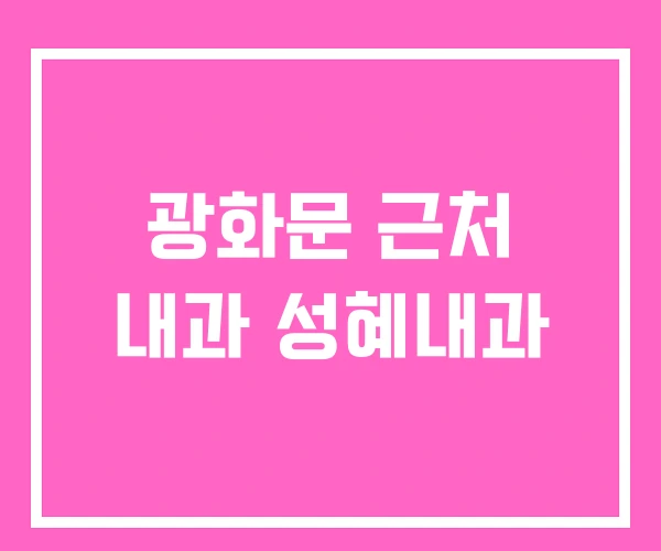 광화문 근처 내과 성혜내과 광화문 근처 내과 성혜내과