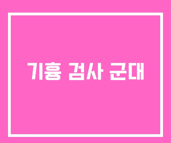 기흉 검사 군대