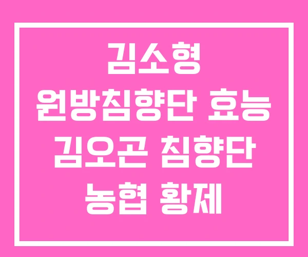 김소형 원방침향단 효능 김오곤 침향단 농협 황제
