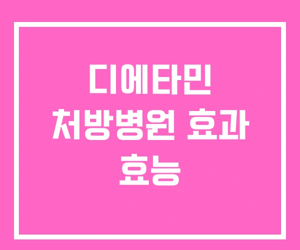 디에타민 처방병원 효과 효능 디에타민 처방병원 효과 효능