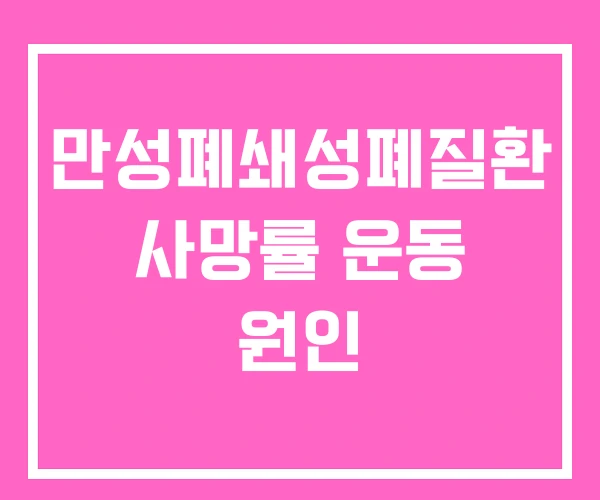 만성폐쇄성폐질환 사망률 운동 원인