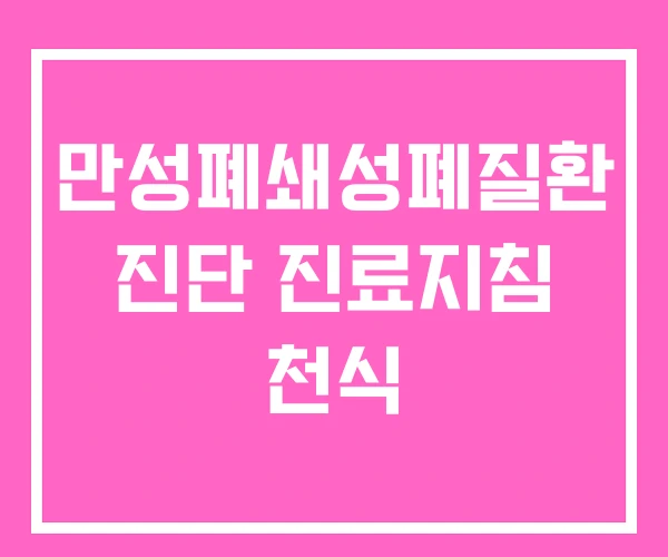 만성폐쇄성폐질환 진단 진료지침 천식
