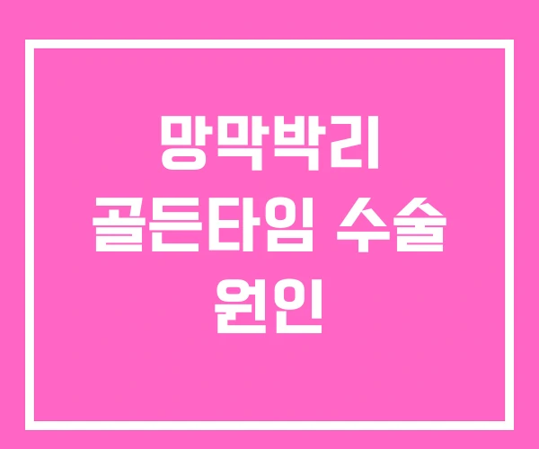 망막박리 골든타임 수술 원인