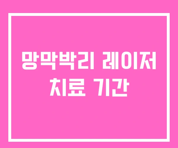 망막박리 레이저 치료 기간