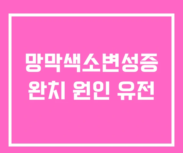 망막색소변성증 완치 원인 유전