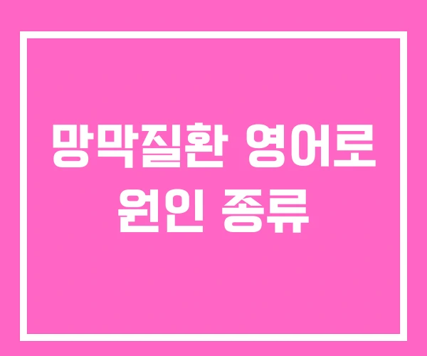 망막질환 영어로 원인 종류